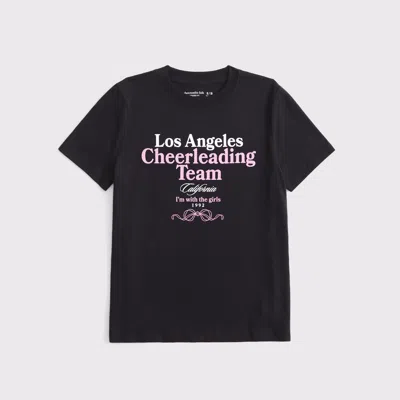 Abercrombie & Fitch Oversized Graphic Logo Tee In Black