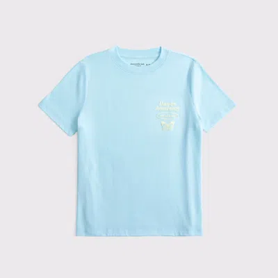 Abercrombie & Fitch Oversized Graphic Logo Tee In Blue