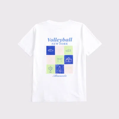 Abercrombie & Fitch Oversized Graphic Logo Tee In White