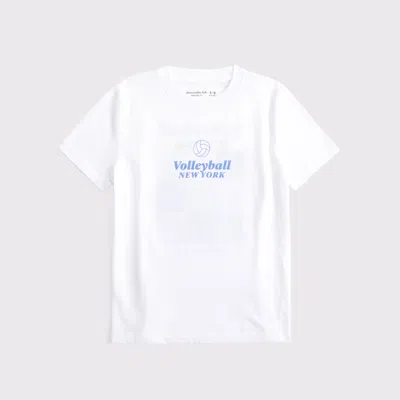 Abercrombie & Fitch Oversized Graphic Logo Tee In White