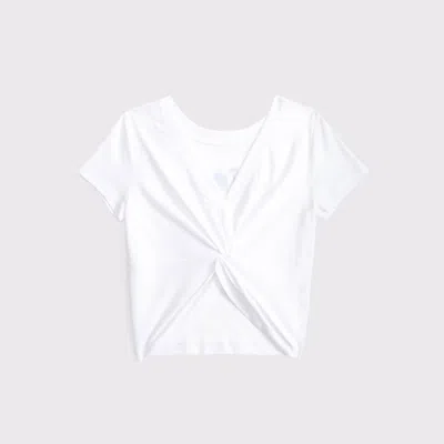 Abercrombie & Fitch Twist-back Graphic Tee In White