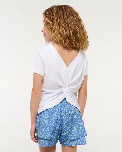 Abercrombie & Fitch Twist-back Graphic Tee In White