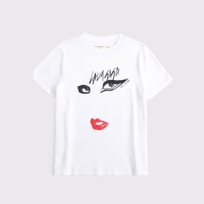 Abercrombie & Fitch Oversized Lady Gaga Graphic Tee In White
