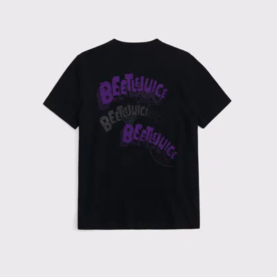 Abercrombie & Fitch Oversized Beetlejuice Graphic Tee In Black