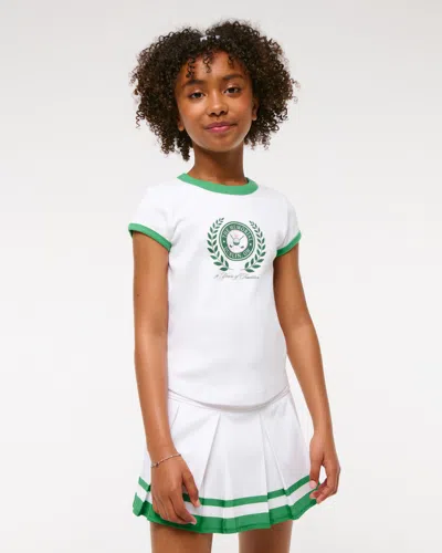 Abercrombie & Fitch Memorial Tournament Graphic Baby Tee In White