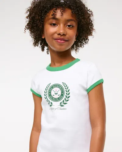 Abercrombie & Fitch Memorial Tournament Graphic Baby Tee In White