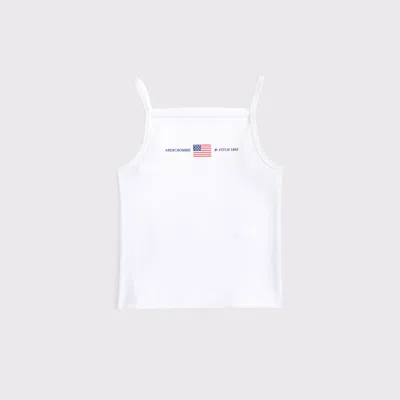Abercrombie & Fitch Graphic Logo Apron Tank In White