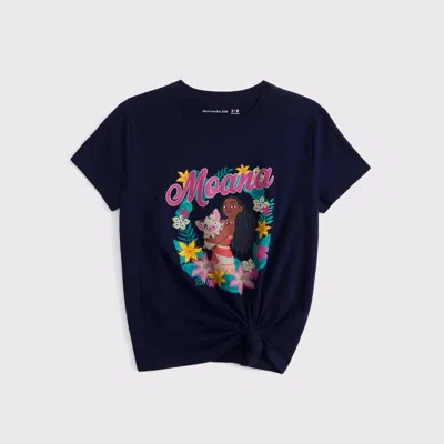 Abercrombie & Fitch Moana Knot-front Graphic Tee In Blue
