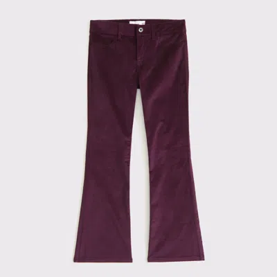 Abercrombie & Fitch Low Rise Velvet Bootcut Pants In Red
