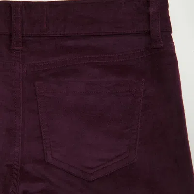 Abercrombie & Fitch Low Rise Velvet Bootcut Pants In Red