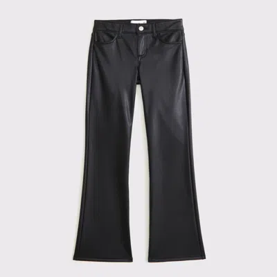 Abercrombie & Fitch Low Rise Vegan Leather Bootcut Pants In Black