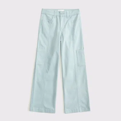 Abercrombie & Fitch High Rise Wide Leg Cargo Pants In Gray