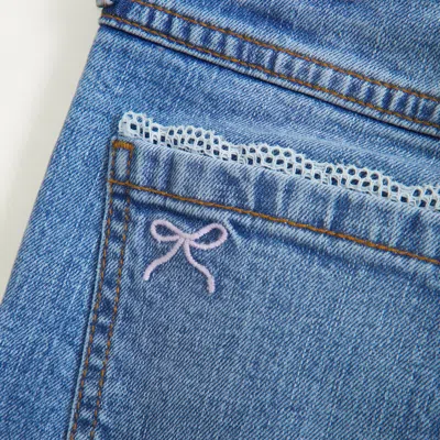 Abercrombie & Fitch High Rise Wide Leg Jeans In Blue