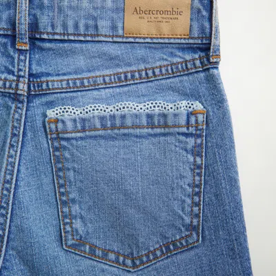 Abercrombie & Fitch High Rise Wide Leg Jeans In Blue