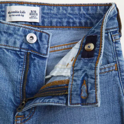 Abercrombie & Fitch High Rise Wide Leg Jeans In Blue