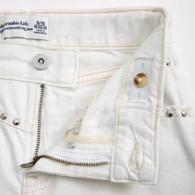 Abercrombie & Fitch High Rise Ultra Wide Leg Jeans In White