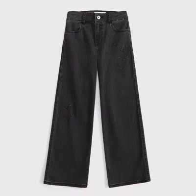 Abercrombie & Fitch High Rise Wide Leg Jeans In Gray