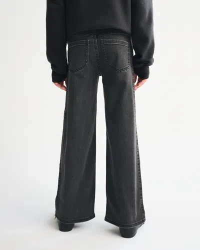 Abercrombie & Fitch High Rise Wide Leg Jeans In Gray