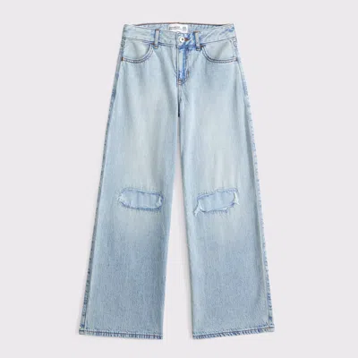 Abercrombie & Fitch High Rise Ultra Wide Leg Jeans In Blue