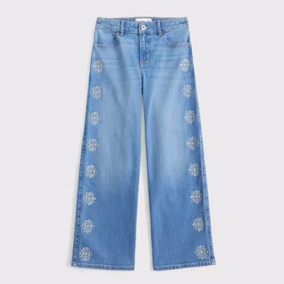 Abercrombie & Fitch High Rise Wide Leg Jeans In Blue