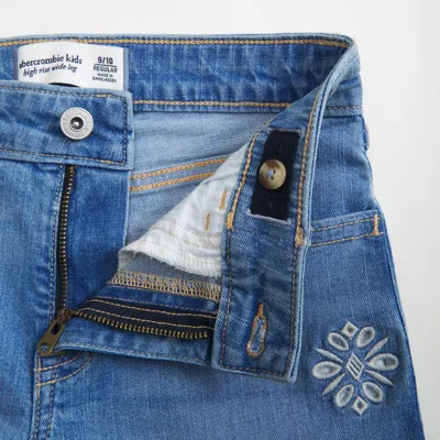 Abercrombie & Fitch High Rise Wide Leg Jeans In Blue