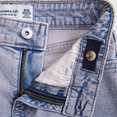 Abercrombie & Fitch High Rise Wide Leg Jeans In Blue