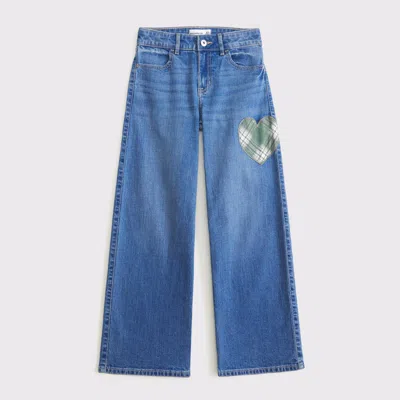 Abercrombie & Fitch High Rise Wide Leg Jeans In Blue
