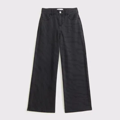 Abercrombie & Fitch High Rise Ultra Wide Leg Jeans In Black