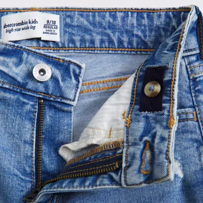 Abercrombie & Fitch High Rise Wide Leg Jeans In Blue