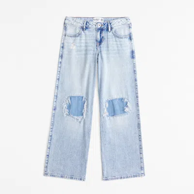 Abercrombie & Fitch Lightweight Low Rise Baggy Jeans In Blue