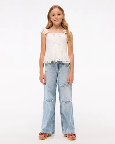 Abercrombie & Fitch Lightweight Low Rise Baggy Jeans In Blue