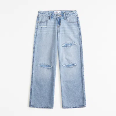 Abercrombie & Fitch Lightweight Low Rise Baggy Jeans In Blue