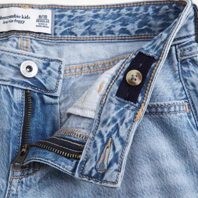 Abercrombie & Fitch Lightweight Low Rise Baggy Jeans In Blue