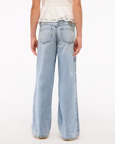 Abercrombie & Fitch Lightweight Low Rise Baggy Jeans In Blue