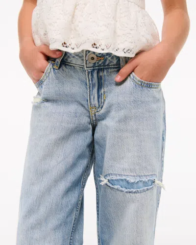 Abercrombie & Fitch Lightweight Low Rise Baggy Jeans In Blue