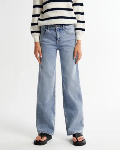 Abercrombie & Fitch High Rise Wide Leg Jeans In Blue