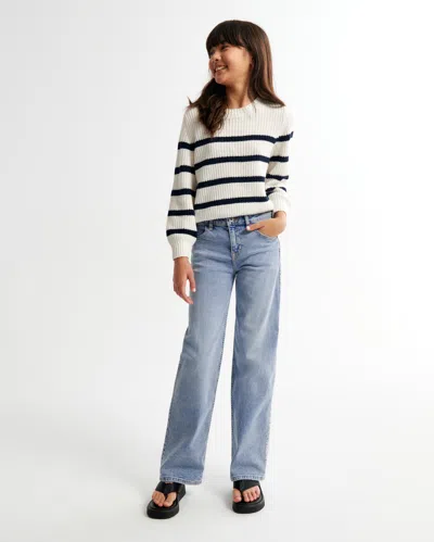 Abercrombie & Fitch High Rise Wide Leg Jeans In Blue