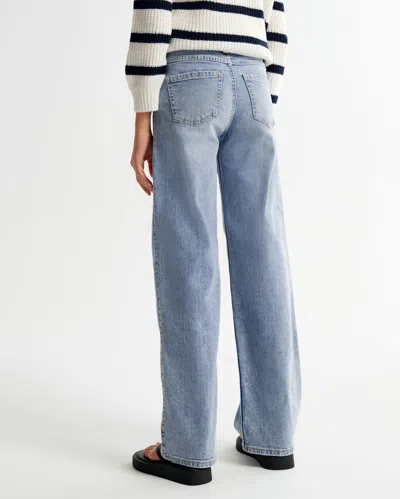 Abercrombie & Fitch High Rise Wide Leg Jeans In Blue