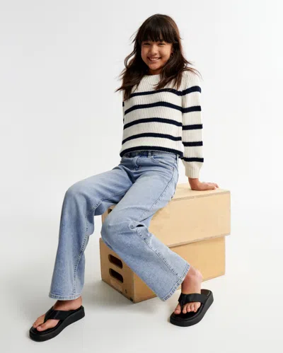 Abercrombie & Fitch High Rise Wide Leg Jeans In Blue