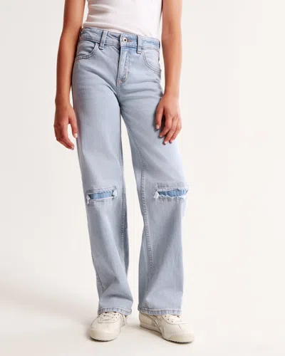 Abercrombie & Fitch High Rise Wide Leg Jeans In Blue