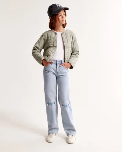 Abercrombie & Fitch High Rise Wide Leg Jeans In Blue