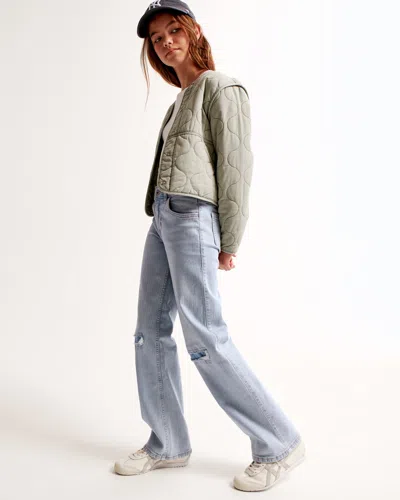Abercrombie & Fitch High Rise Wide Leg Jeans In Blue