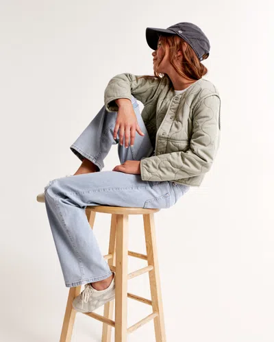 Abercrombie & Fitch High Rise Wide Leg Jeans In Blue