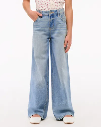 Abercrombie & Fitch Lightweight High Rise Ultra Wide Leg Jeans In Blue