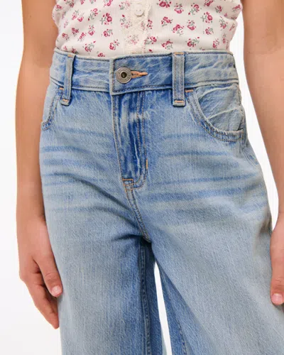 Abercrombie & Fitch Lightweight High Rise Ultra Wide Leg Jeans In Blue