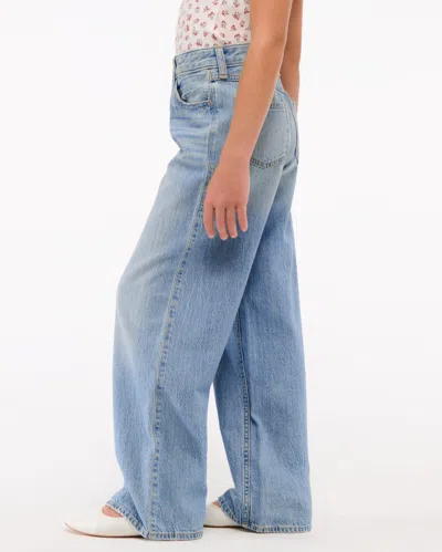 Abercrombie & Fitch Lightweight High Rise Ultra Wide Leg Jeans In Blue