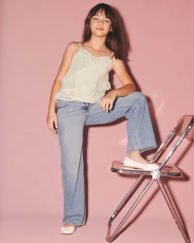 Abercrombie & Fitch Lightweight High Rise Ultra Wide Leg Jeans In Blue