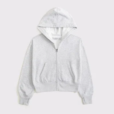 Abercrombie & Fitch Essential Full-zip Hoodie In Gray
