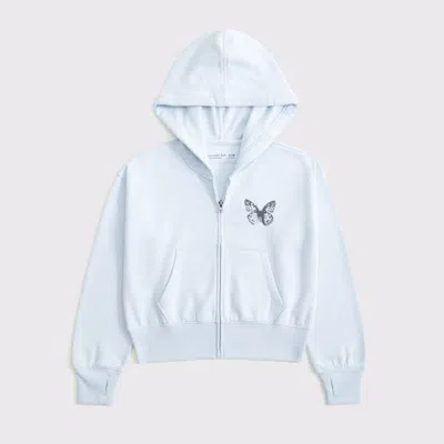 Abercrombie & Fitch Graphic Full-zip Hoodie In White