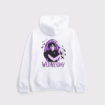 Abercrombie & Fitch Legging-friendly Wednesday Graphic Popover Hoodie In White